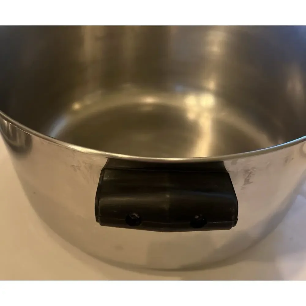 Vintage Farberware 6 Qt Stock Pot w/ Lid Aluminum Clad Stainless Steel USA Made